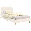 vidaXL Struttura letto per bambini con testiera, color crema, 80 x 200 cm, bouclé