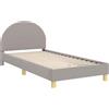 vidaXL Struttura letto per bambini con testiera, grigio chiaro, 80 x 200 cm, bouclé