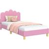 vidaXL Struttura letto per bambini con testiera rosa 90 x 190 cm tessuto