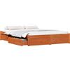 vidaXL Struttura letto con rotelle, marrone cerato, 140 x 200 cm, legno massello di pino