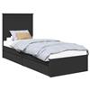 vidaXL Letto contenitore nero 75 x 190 cm materiale a base di legno
