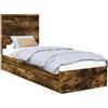vidaXL Letto contenitore rovere fumé 75 x 190 cm materiale a base di legno