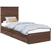 vidaXL Letto contenitore look rovere marrone 75 x 190 cm Materiale a base di legno