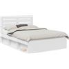 vidaXL Struttura letto con testata bianca 160 x 200 cm in legno di pino massiccio