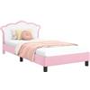 vidaXL Struttura letto per bambini con testiera rosa 90 x 190 cm in PU