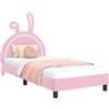 vidaXL Struttura letto per bambini con testiera rosa 90 x 190 cm in PU