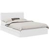 vidaXL Letto contenitore con testiera bianco 140 x 200 cm in materiale ligneo