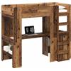 vidaXL Struttura letto a castello con scrivania in legno di recupero 100 x 200 cm
