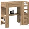vidaXL Struttura letto a castello con scrivania rovere Artisan 100 x 200 cm