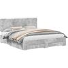 vidaXL Giroletto con testiera grigio cemento 180 x 200 cm Materiale a base di legno