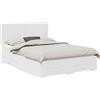 vidaXL Struttura letto con testiera bianca 160 x 200 cm in materiale a base di legno