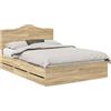 vidaXL Struttura letto rovere Sonoma 150 x 200 cm Legno ingegnerizzato