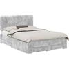 vidaXL Giroletto con testiera grigio cemento 160 x 200 cm materiale a base di legno