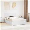vidaXL Struttura letto con testiera bianca 140 x 190 cm in materiale a base di legno