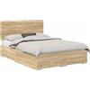 vidaXL Struttura letto con testiera in rovere Sonoma 140 x 190 cm Materiale a base di legno