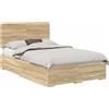 vidaXL Struttura letto con testiera in rovere Sonoma 135 x 190 cm Materiale a base di legno
