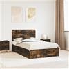 vidaXL Struttura letto in rovere fumé 120 x 200 cm materiale a base di legno