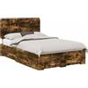 vidaXL Struttura letto in rovere fumé 120 x 190 cm Materiale a base di legno