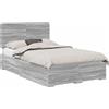 vidaXL Struttura del letto grigio Sonoma 120 x 190 cm in materiale ligneo