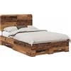 vidaXL Struttura letto con testiera in legno di recupero 120 x 190 cm Materiale a base di legno