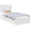 vidaXL Struttura letto con testiera bianca 90 x 190 cm in materiale a base di legno