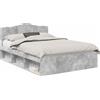 vidaXL Struttura letto con testiera in cemento 140 x 200 cm in legno di pino massiccio