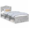 vidaXL Struttura letto grigio cemento 90 x 190 cm in legno di pino massiccio