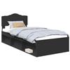 vidaXL Struttura letto nera 75 x 190 cm in legno di pino massiccio