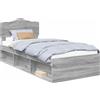 vidaXL Struttura letto grigio Sonoma 75 x 190 cm in legno di pino massiccio