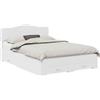 vidaXL Struttura letto con testiera bianca 160 x 200 cm in materiale a base di legno