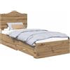 vidaXL Giroletto con testiera in rovere Artisan 90 x 200 cm Materiale a base di legno
