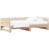 vidaXL Letto da giorno allungabile naturale 180 x 200 cm in legno di pino massiccio