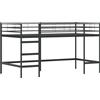 vidaXL Letto a soppalco per bambini, colore nero unito, dimensioni 90 x 200 cm, struttura in acciaio, marca vidaXL