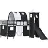 vidaXL Letto a castello per bambini, struttura nera unita, 80 x 200 cm, metallo