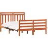vidaXL Struttura letto con testiera, marrone cerato, 150 x 200 cm