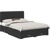 vidaXL Struttura letto con testiera nera 140 x 190 cm in materiale a base di legno