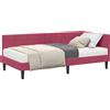 vidaXL Struttura letto angolare con materasso e testiera, 2 pezzi, verde, in velluto