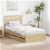 vidaXL Struttura letto rovere Sonoma 75 x 190 cm Legno ingegnerizzato