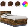 vidaXL Struttura letto in rovere fumé 90 x 190 cm materiale a base di legno