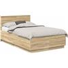 vidaXL Struttura letto con testiera in rovere Sonoma 120 x 200 cm Materiale a base di legno