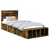 vidaXL Struttura letto in rovere affumicato 100 x 200 cm materiale a base di legno
