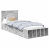 vidaXL Struttura letto con mensola, grigio cemento, 70 x 190 cm, materiale a base di legno