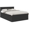vidaXL Struttura letto con testiera nera 150 x 200 cm in materiale a base di legno
