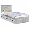 vidaXL Struttura letto con testiera grigio cemento 90 x 190 cm Legno ingegnerizzato