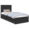 vidaXL Struttura letto con cassetti nera 75 x 190 cm Legno ingegnerizzato