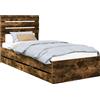 vidaXL Struttura del letto vidaXL, legno di faggio affumicato, 90 x 190 cm, legno ingegnerizzato