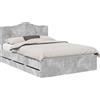 vidaXL Struttura letto con testiera, grigio cemento, 160 x 200 cm, legno ingegnerizzato