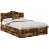 vidaXL Telaio per letto vidaXL, legno di faggio affumicato, 140 x 190 cm, legno ingegnerizzato