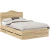 vidaXL Struttura letto rovere Sonoma 120 x 190 cm Legno ingegnerizzato