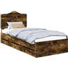 vidaXL Telaio per letto vidaXL, legno di faggio affumicato, 100 x 200 cm, legno ingegnerizzato